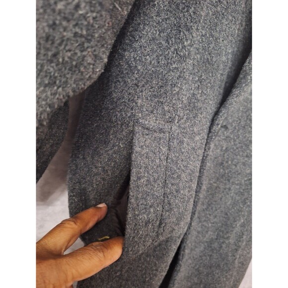 Vintage Braetan Wool Blend Long Coat Womens Sz 11/12 Gray One Button Made In USA - Picture 11 of 16